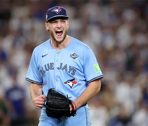 Trey Yesavage se llevo la victoria y pone a Toronto a un juego del título (Getty Images) Trey Yesavage se llevo la victoria y pone a Toronto a un juego del título (Getty Images)