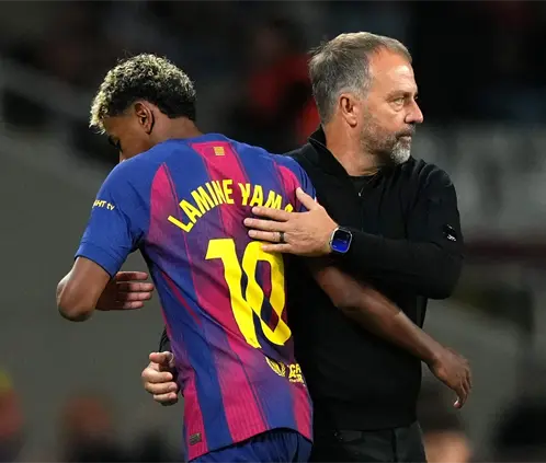 El plan de Flick para cuidar a Lamine Yamal (Photo by Alex Caparros/Getty Images) El plan de Flick para cuidar a Lamine Yamal (Photo by Alex Caparros/Getty Images)