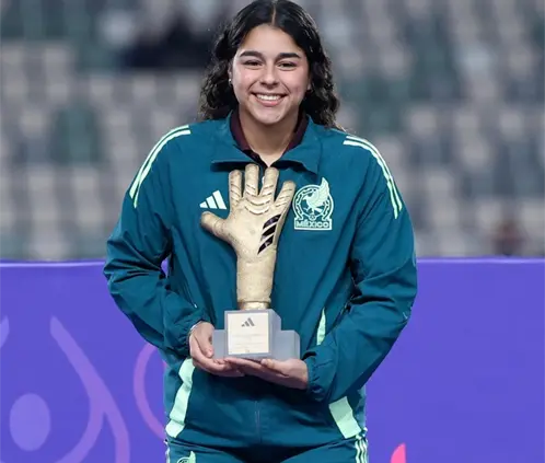 Valentina Murrieta fue elegida mejor portera del Mundial sub 17 femenil. @Miseleccionfem Valentina Murrieta fue elegida mejor portera del Mundial sub 17 femenil. @Miseleccionfem