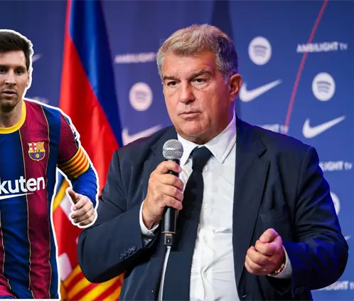 Joan Laporta responde ante el posible regreso de Lionel Messi al Barcelona (Getty Images-Canva)