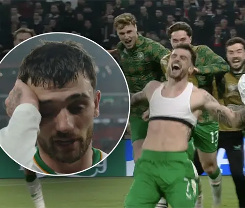 Troy Parrott llora al meter a Irlanda al Repechaje rumbo al Mundial 2026: Es un cuento de hadas (Foto: Transmisión Irlanda vs Hungría)