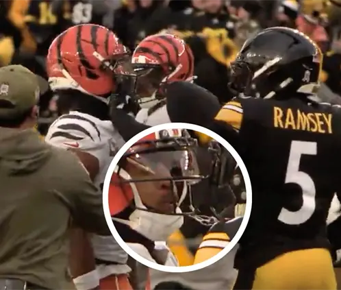 ¡Escupitajo en la NFL! Ja’Marr Chase y Jalen Ramsey tienen escandalosa pelea (Foto: FOX 19)