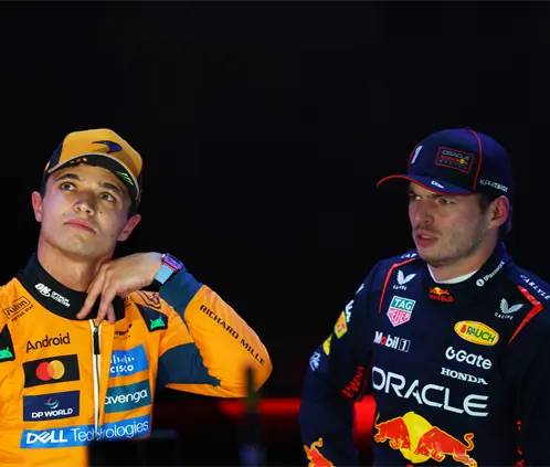 Lando Norris disputará el Campeonato de Pilotos de la F1 en la última carrera contra Max Verstappen. Getty Images