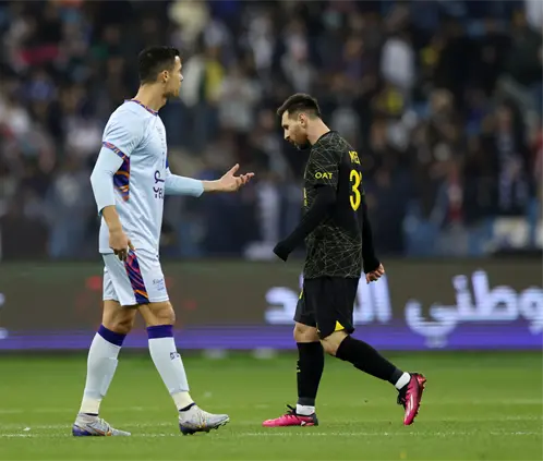 Lionel Messi y Cristiano Ronaldo no se enfrentan desde el 2023. Getty Images